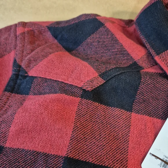 Lucky Brand Red and Black Plaid Snap Button Shirt 3118/431 - Picture 3 of 13
